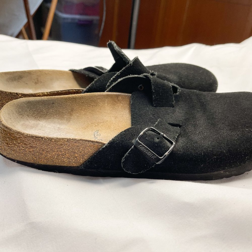 Birkenstock Boston Classic Black Suede Clog 9